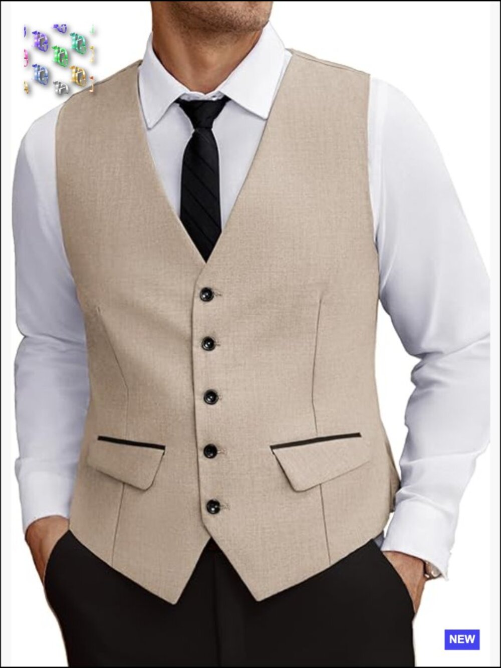 Slim Fit Dress Vest Classic V-Neck Waistcoat Formal Business Wedding Attire